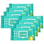 1st Step Baby Wet Wipes with Lid Enriched and Aloe-Vera and Jojoba Oil (72 Wipes/Pack x 8 Packs = 576 Wipes) - Fast Shipping to USA & Canada