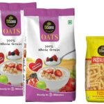 Disano Oats, 100% wholegrain, Pouch 2 kg & Pastalicious 100% Durum Wheat Fusilli Pasta, 1kg - Fast Shipping to USA & Canada