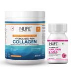 INLIFE Glow & Grow Rejuvenate Combo - Collagen 200g & Hair Skin Nails 60 Capsules - Fast Shipping to USA & Canada