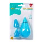 1st Step Baby Nose Cleaner/Nasal Vacuum Sucker Mucus Snot Aspirator with Ear Syringe (Blue) - Fast Shipping to USA & Canada