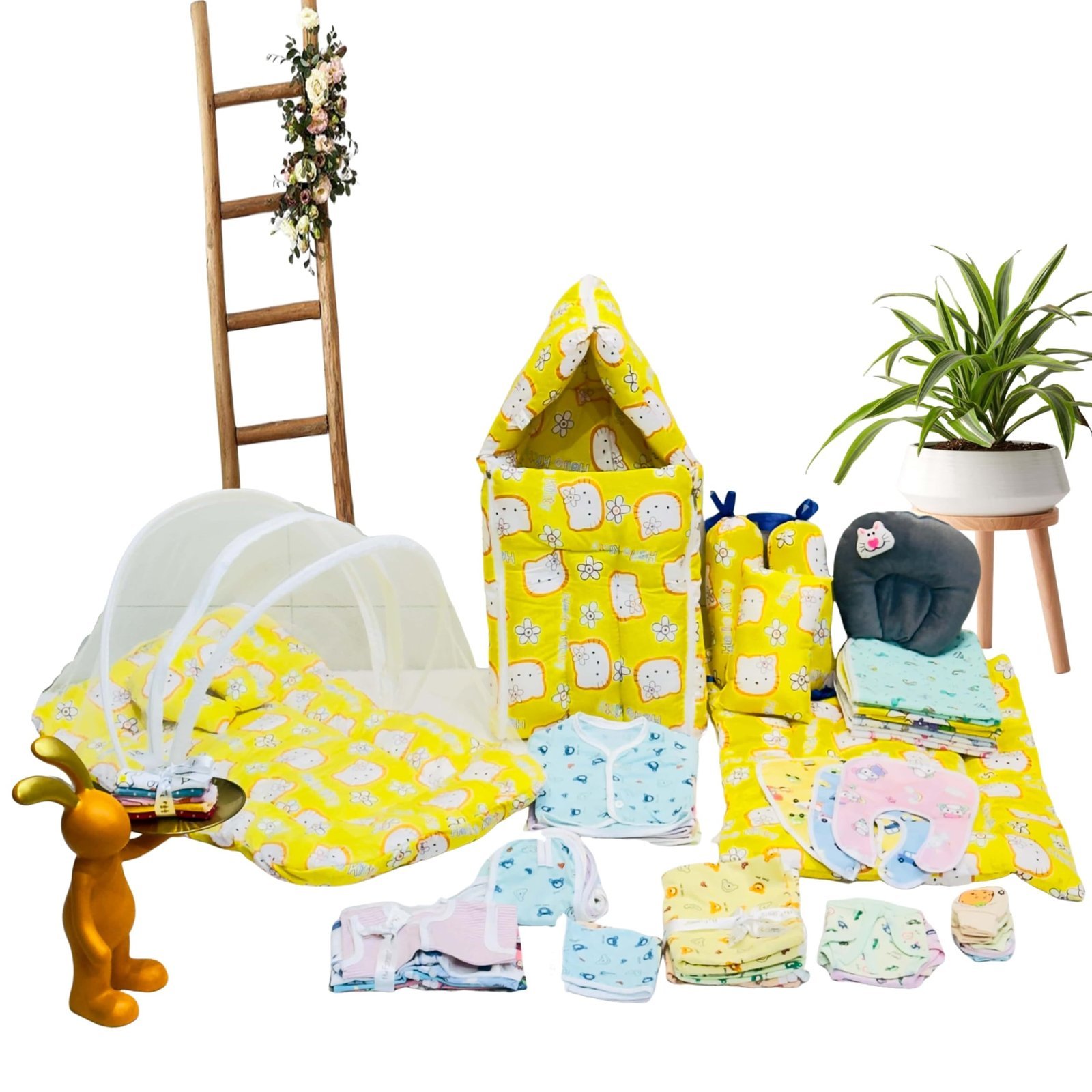 818RqbrJ5XL-1.jpg Infantbond 60 in 1 Summer Baby Gift Set (Yellow Kitty) ? Fast Shipping to USA & Canada - Image 1