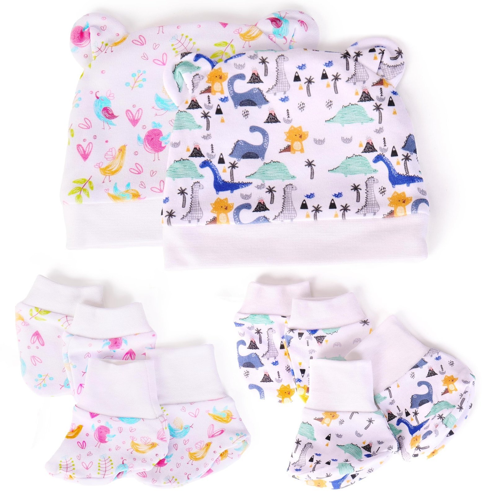 81D80jKMo5L-1.jpg a baby cherry 100% Organic Cotton Baby Caps for Born 0-3 Months | Cap Mittens and Booties Set for New Born Baby | Soft & Comfortable Unisex Baby Accessories for Boys & Girls| set of 2 - Fast Shipping to USA & Canada - Image 1