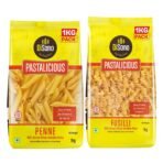 DISANO Pastalicious 100% Durum Wheat Fusilli Pasta, 1Kg & 100% Durum Wheat Penne Pasta, 1Kg - Fast Shipping to USA & Canada