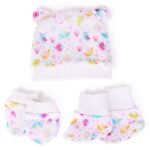 a baby cherry 100% Organic Cotton Baby Caps for Born 0-3 Months | Cap Mittens and Booties Set for New Born Baby | Soft & Comfortable Unisex Baby Accessories for Boys & Girls - Fast Shipping to USA & Canada