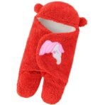 First Kick Baby Sleeping Bag New Born Pack of Wearable Flannel 0-6 Months Hooded Swaddle Wrapper Durable Blanket, Red, 0-6 Months - Fast Shipping to USA & Canada