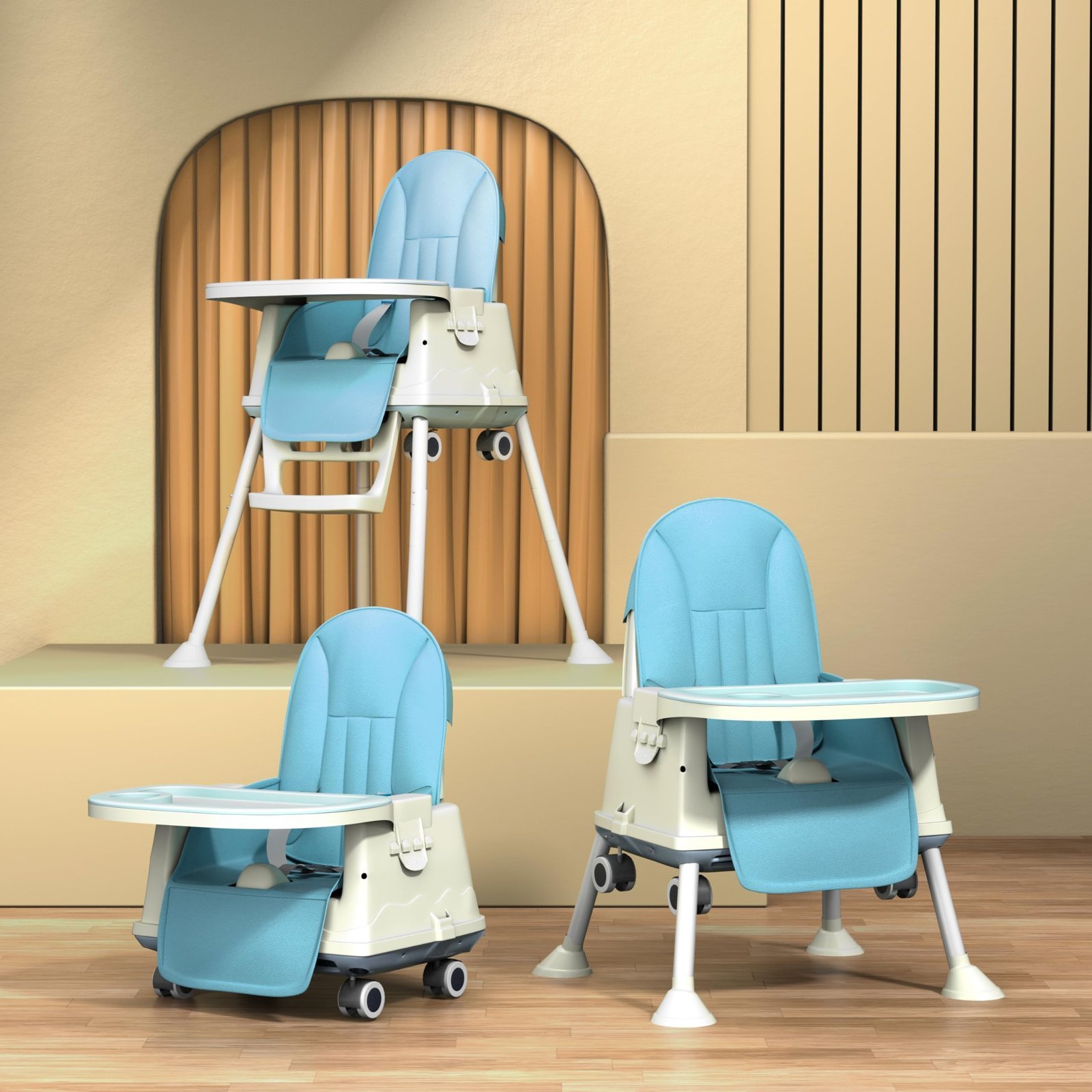 81KOGbrFwVL-1.jpg StarAndDaisy High Chair for Baby/Baby Feeding Chair for 0 to 5 Years with 4 in-1 Multifunctions/High Chair with Height Adjustable, Detachable Tray & One-Hand Adjustable -Blue - Fast Shipping to USA & Canada - Image 1