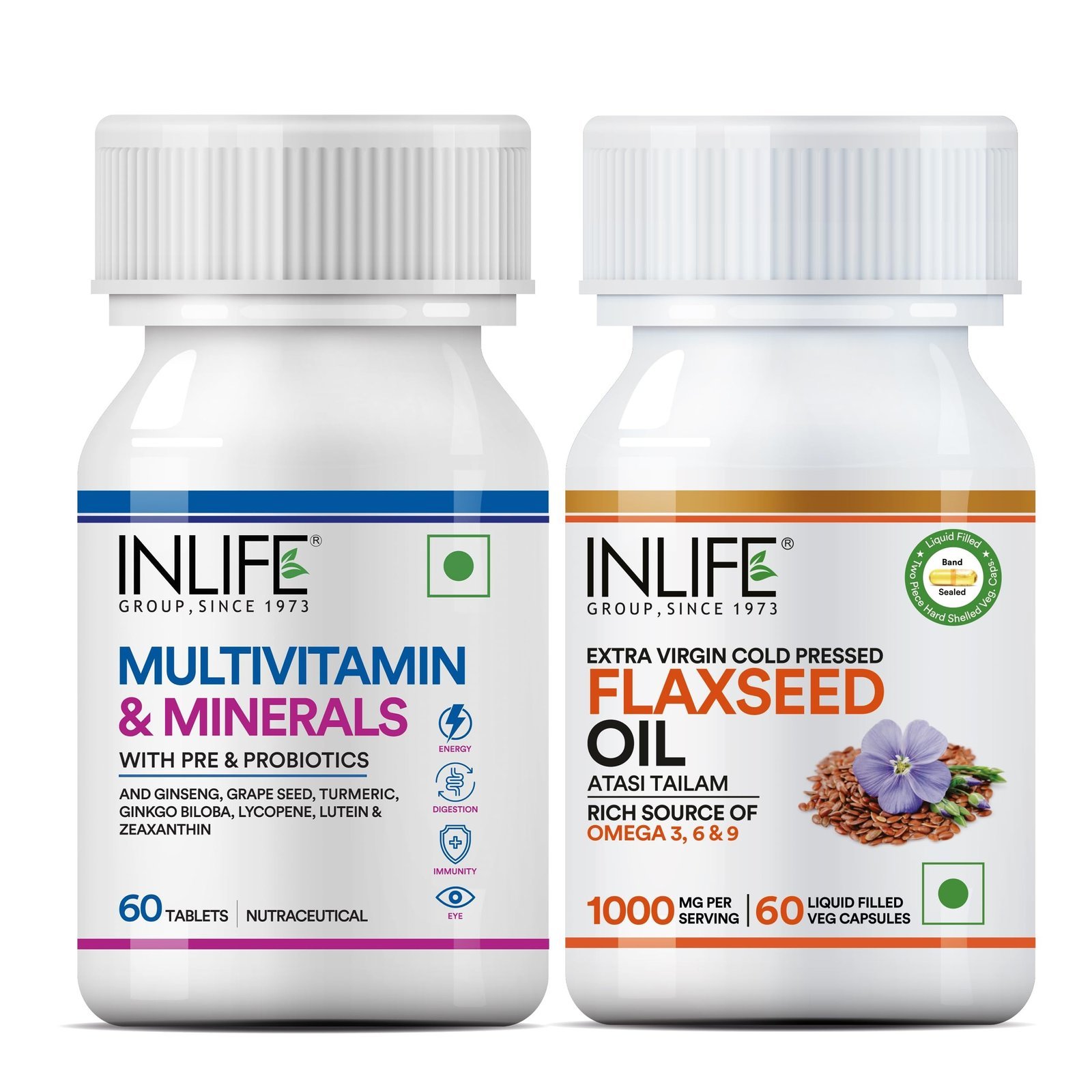 81Kb8VE8OeL-1.jpg INLIFE Daily Nutrient Combo - 60 Tablets & 60 Capsules - Fast Shipping to USA & Canada - Image 1