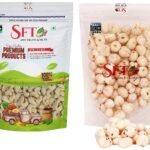 SFT Cashew Kernels Nuts, 100% Pure Mangalore Cashews, Handpicked Extra White & Extra Crispy 1kg & Lotus Seed Pop / Gorgon Nut Puffed Kernels Fox Nut Organic (Grade - Big Size) 500Gm - Fast Shipping to USA & Canada