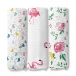 haus & kinder Nature Nexus Collection 100% Cotton Muslin Baby Swaddle Wrap for New Born, Muslin Baby Swaddle Wrap for New Born, New Born Swaddle, 100 cm by 100 cm - Pack of 3, Nature Nexus Collection - Fast Shipping to USA & Canada