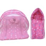 Infantbond Mattress with Net & Sleeping Bag (Pink Star) ? Fast Shipping to USA & Canada