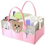 MOM CARE Baby Diaper Storage Organizer Nappies Bag For Mother Stylish Storage Bag For All Newborn Baby Products Nursery Basket -Pink, Non woven - Fast Shipping to USA & Canada