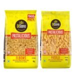 DiSano Pastalicious 100% Durum Wheat Macroni Pasta, Elbow, 1kg & DiSano Pastalicious 100% Durum Wheat Fusilli Pasta, 500g - Fast Shipping to USA & Canada
