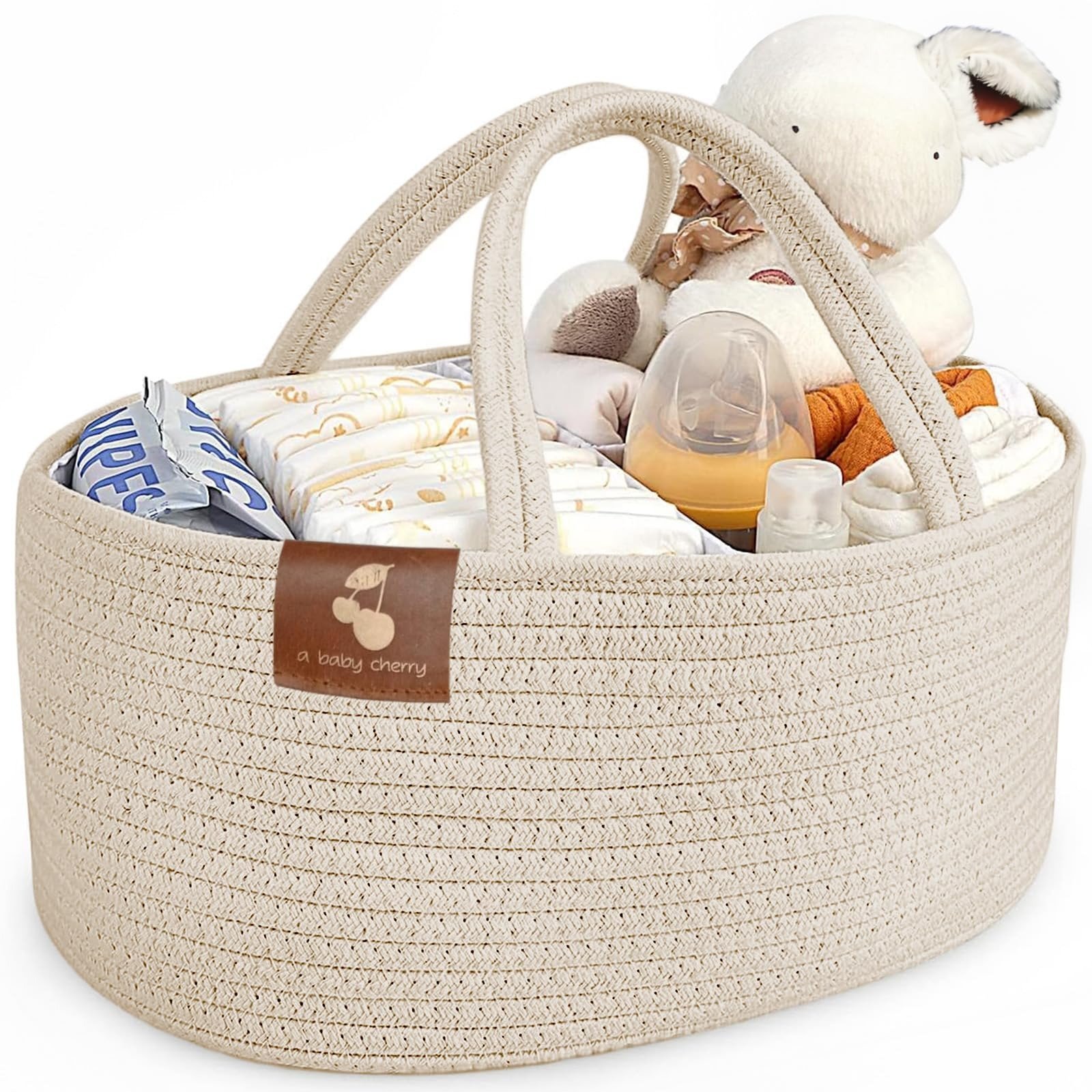 81TcoCuNk4L-1.jpg a baby cherry Cotton-Diaper Caddy | Diaper bag for Baby | Diaper Caddy Organizer Large Capacity(40 * 28 * 20Cm)|Nursery Storage Bin And Car Organizer For Diapers And Baby Wipes (Beige) - Fast Shipping to USA & Canada - Image 1