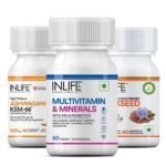 INLIFE Immunity Support Combo - Multivitamins, Ashwagandha & Flaxseed Oil - Fast Shipping to USA & Canada