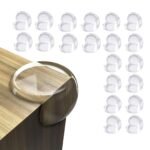 Kids Station Baby Proofing Corner Guards for Furniture-Table Guards with Soft Silicone, Sharp Corner Protection, Transparent PVC-Childproof Safety (Round Transparent Corner Guards, Pack of 20) - Fast Shipping to USA & Canada