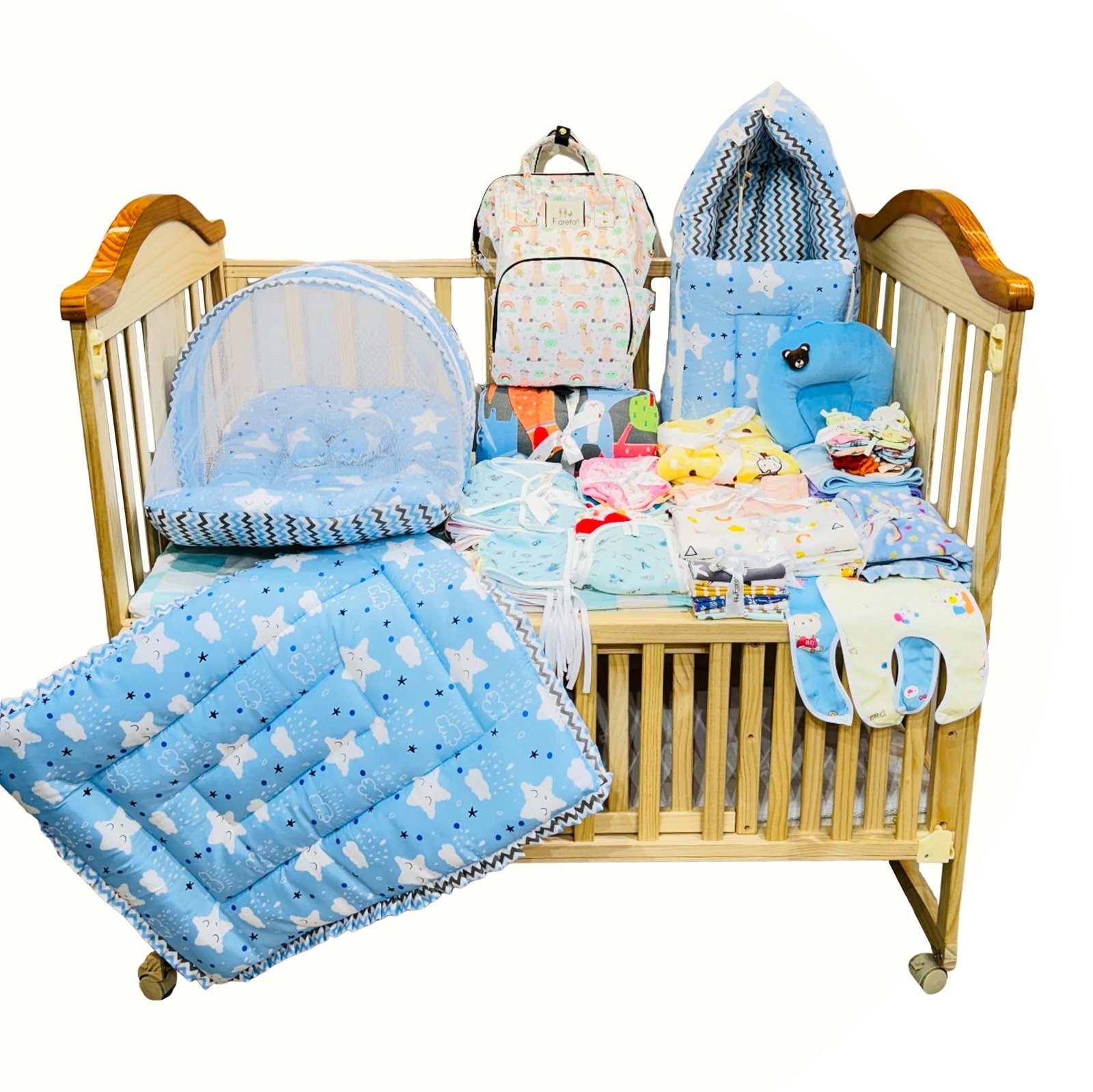81YHKgBuweL-1.jpg Infantbond 73 in 1 Monsoon Essentials Nursery Bag (Blue Cloud) ? Fast Shipping to USA & Canada - Image 1
