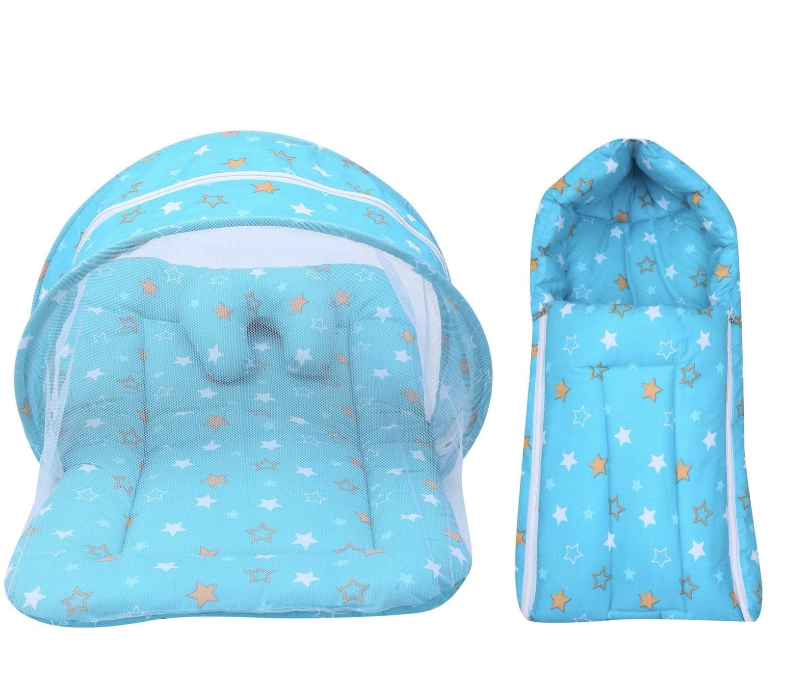 81aBTwaHJLL-1.jpg Infantbond Baby Mattress with Net & Sleeping Bag (Blue Star) ? Fast Shipping to USA & Canada - Image 1