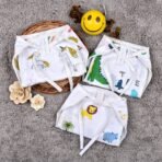 Mom's Home Baby Muslin 6 Layer Nappies Combo - Unicorn, Lion, Dinosaur Pack of 3 (6-12 Months) - Fast Shipping to USA & Canada