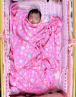 MOM CARE Cotton Baby Blanket for Summer New Born Baby Dohar Super Soft Double Layer Infants Toddlers revesible for 0-4 yrs Pink and Green 150cm X 100cm - Fast Shipping to USA & Canada