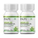 INLIFE Neem Oil 350mg with Peppermint Oil 150mg - 120 Liquid Capsules - Fast Shipping to USA & Canada