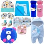 First Kick New Born Baby Gift Set Combo Pack for Baby Boys and Baby Girls Pack of 11 Pcs Unicorn Blue - Fast Shipping to USA & Canada