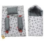 Infantbond Bedding & 3-in-1 Carry Bag Combo (Star & Moon Grey) ? Fast Shipping to USA & Canada