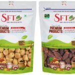 SFT Dried Dates Brown,Black/Sukha Khajoor (Kala Chuara) 1 Kg & Dried Apricot Organic (Khumani) (Grade - Big Size) 1Kg - Fast Shipping to USA & Canada