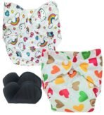 First Kick Reusable Cloth Diaper with Quick Dry UltraThin pads|Freesize, washable Diapers for baby 0-3 Yrs|Stay Dry & Lasts up to 3Hrs|Trim Fitting|Pack of 2 (2 shells + 2 Pads) - Fast Shipping to USA & Canada