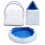 Infantbond Reversible Nest Mattress with Net & Carry Bag (Blue Heart, 9 Items) ? Fast Shipping to USA & Canada