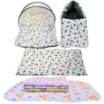 Infantbond Baby Bed Combo with Net & 4 Waterproof Sheets (Moon Grey) ? Fast Shipping to USA & Canada