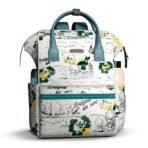 StarAndDaisy Baby Diaper Bag for Mother Travel/Diaper Bags for Mother for Travel with Laptop Pocket, Multi Compartments, Insulated Bottle Pockets, Waterproof, Ultra soft fabric - White Green - Fast Shipping to USA & Canada