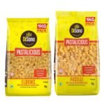 Disano Pastalicious 100% Durum Wheat Macroni Pasta, Elbow, 1Kg & Pastalicious 100% Durum Wheat Fusilli Pasta, 1Kg - Fast Shipping to USA & Canada