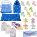 Infantbond 56-in-1 Newborn Combo Gift Set (Star Blue Bedding) ? Fast Shipping to USA & Canada