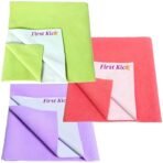 First Kick Waterproof Baby Bed Protector/Mattress Cotton Dry Sheet (70cm X 50 cm) for Born Baby/Kids- (Rose,Parrot,Purple) - Small, Pack of 3 - Fast Shipping to USA & Canada