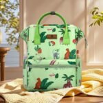 StarAndDaisy Baby Diaper Bag for Mother Travel/Diaper Bags for Mother for Travel with Laptop Pocket, Multi Compartments, Insulated Bottle Pockets, Waterproof, Ultra soft fabric - Green - Fast Shipping to USA & Canada