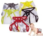 MOM CARES Muslin Cloth Nappies For Newborn Baby,Reusable Diapers, Cotton Langots,U Shaped Double Layer Nappy For boy and girl (Pack of 5) (9 Months up) Multicolor - Fast Shipping to USA & Canada