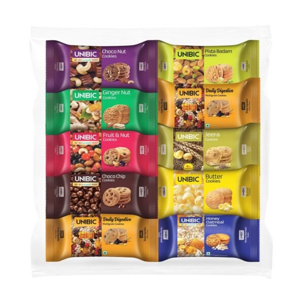 Unibic Cookies Assorted, 67.5G/75 G(Pack Of 10)|Biscuits Combo Pack|Choco Chip|Butter | Fruit&Nut||Honey Oatmeal I Cashew I Jeera I Digestive I 675G/750G Weight may vary - Fast Shipping to USA & Canada