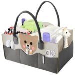 MOM CARE Non Woven Baby Diaper Storage Organizer Nappies Bag For Mother Stylish Storage Bag For All Newborn Baby Products Nursery Basket -Black - Fast Shipping to USA & Canada