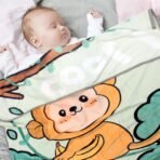 MOM CARE Fleece Winter Blanket for Newborn Baby Soft Warm Fluffy Single Layered Pack of 1 Green 0-2years - Fast Shipping to USA & Canada