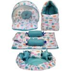 Infantbond Baby Mattress with Net & Nest Bedding Set (Pista Green Spiral) ? Fast Shipping to USA & Canada