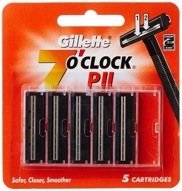 Gillette 7 'O' Clock Pii Cartridge - 5 Count Cartridges, Men - Fast Shipping to USA & Canada