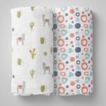 1ST STEP Muslin Swaddle 60cm*75cm (Pack of 2) Lama, Donuts - Fast Shipping to USA & Canada