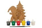 GreyArt DIY Christmas Wooden Painting Kit for Kids | MDF 3D Christmas Tree Craft Set with Gingerbread Man & Angel Cutouts | Includes Paints & Brush | Easy to Assemble Holiday Activity Kit for Boys & Girls - Fast Shipping to USA & Canada - Image 2