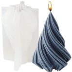 Spiral Cone Shape Column Candle Mold I 3D Geometric Thread Pillar Tree Silicone Epoxy Mould I Christmas Tree Mold for DIY Candle Making Handmade Ornament Chocolate, Cake decor, Aromatherapy, Soap, Resin Art Craft (Large) - Fast Shipping to USA & Canada - Image 2