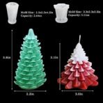 4PCS Christmas Tree Silicone Mold, 3D Candle Molds for Candle Making, Tree Shaped Silicone Epoxy Resin Mold, Ornament Mould for DIY Wax Candle Soap Art Craft Cake Chocolate Home Decor - Fast Shipping to USA & Canada - Image 4