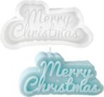 3D Merry Christmas Candle Mould for Candle Making Soft Silicone Mold Multi-Purpose Resin Molds for Merry Christmas Ornament DIY Silicone Mold for Handmade Soap Scented Candle Candy Chocholate - Fast Shipping to USA & Canada - Image 2