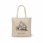 Itsy Bitsy Christmas Pre-Printed Colour Your Own Tote Bag Christmas Candles | DIY Holiday Craft for Kids & Adults | 12.75 x 12.75 Inch Fabric Bag 1pc - Fast Shipping to USA & Canada