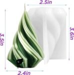 RKPM HOMES Spiral Cone Shape Column Candle Mold I 3D Geometric Thread Pillar Tree Silicone Epoxy Mould I for DIY Handmade Ornament Chocolate, Cake decor, Aromatherapy, Soap, Resin Art Craft (Small) - Fast Shipping to USA & Canada - Image 3
