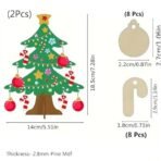 Cliths Pack of 2 pcs DIY Wooden Christmas Tree Craft Kit with 16 Ornaments & Sticks - 3D Wood Tree Set for Christmas Party Crafts, Home Decorations & Festive Activities - Fast Shipping to USA & Canada - Image 2