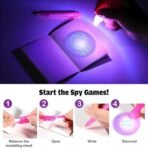 Invisible Magic Pen with UV-Light Birthday Secret Message Spy Pen Gadget Clear Invisible Ink Fun Magic Return Gift Christmas,Halloween Party Favors for Kids (Pack of 1) - Fast Shipping to USA & Canada - Image 3